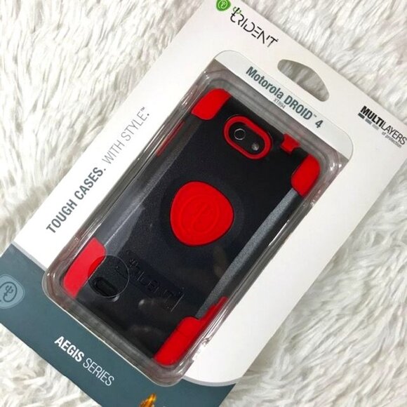 Motorola Droid 4 Trident Aegis Series Sleek Armor Cellphone Case - Picture 1 of 7